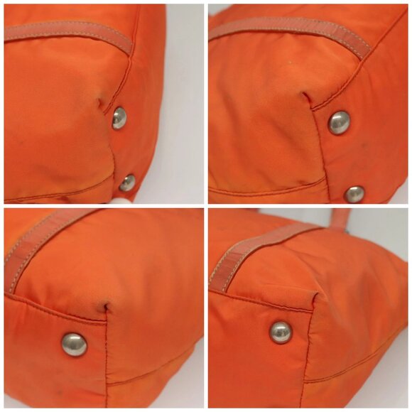 PRADA Tote Bag Nylon Orange Silver Auth - Picture 15 of 15